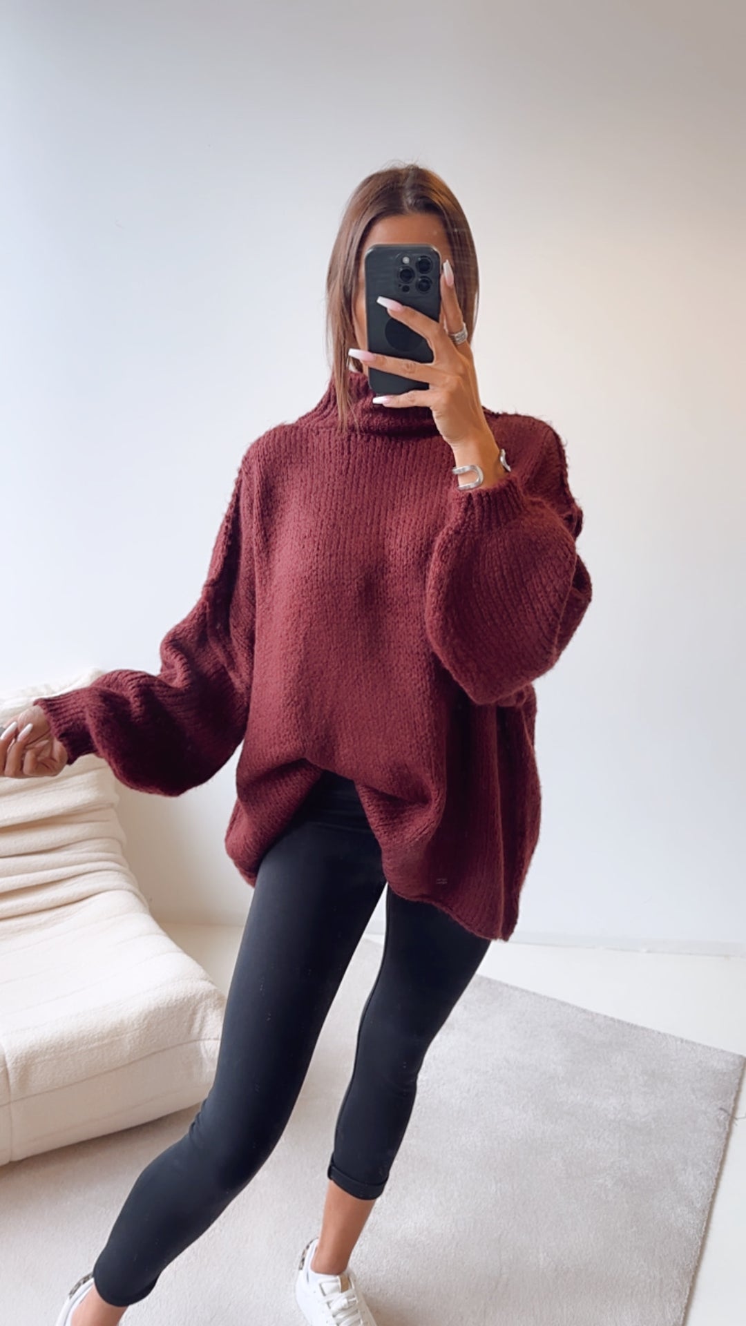 Ultra Oversize Kuschel - Pullover / Bordeaux Art. 7732