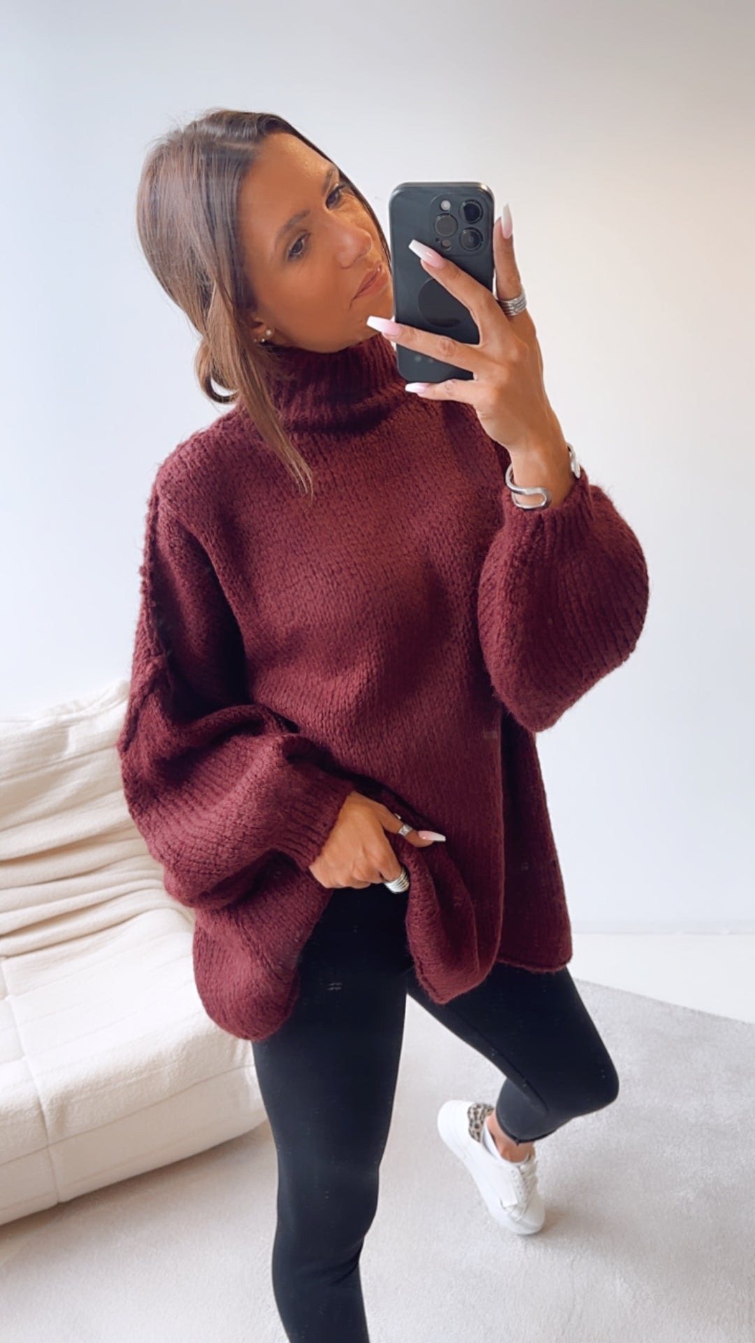 Ultra Oversize Kuschel - Pullover / Bordeaux Art. 7732