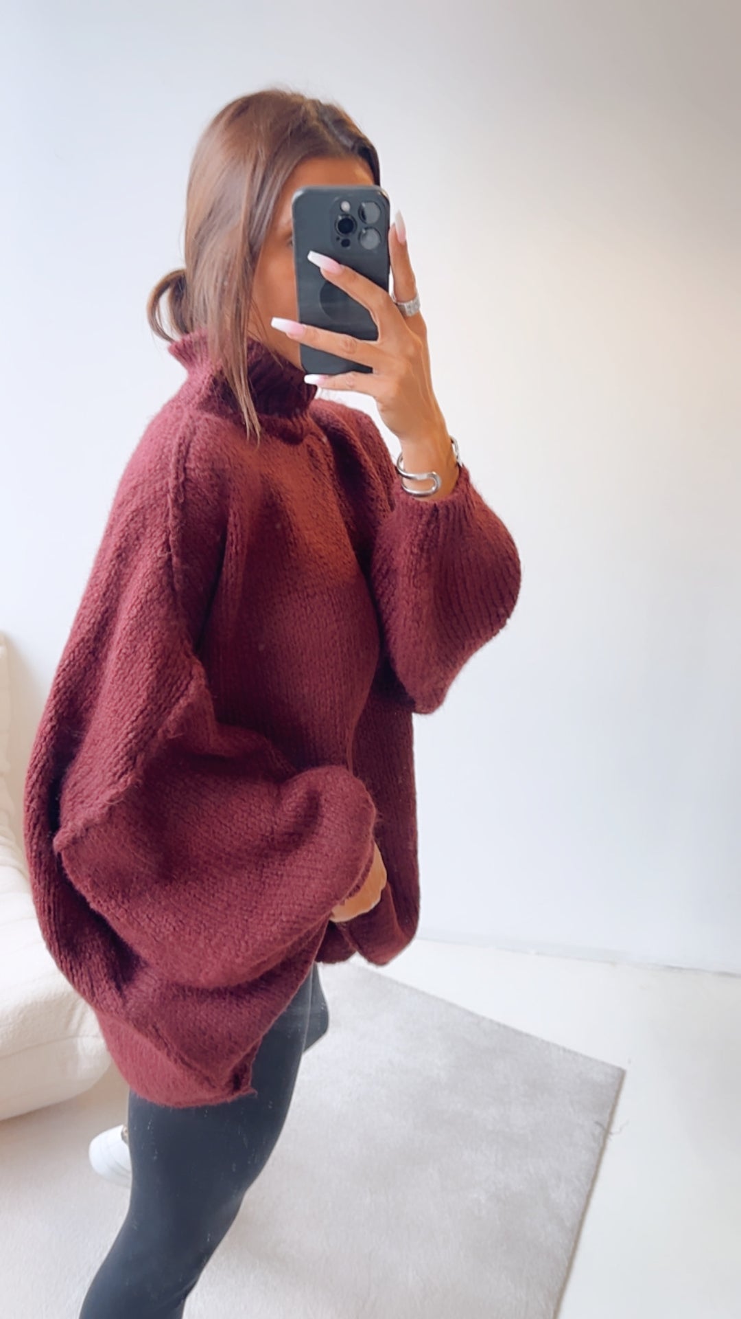 Ultra Oversize Kuschel - Pullover / Bordeaux Art. 7732