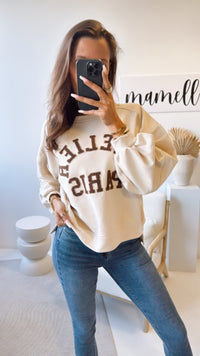 Sweatshirt " Atelier " / beige - braun Art. 9248