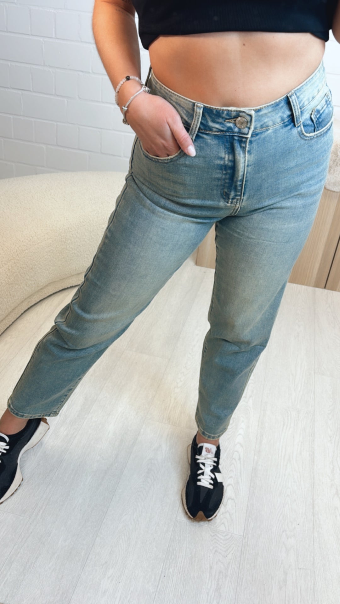 Mom - Jeans Hose  " 77899 " / verwaschener Look Art. 8561