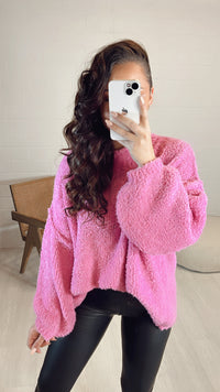 TEDDY Oversize Pullover mit hohem Ausschnitt / soft pink Art. 8128