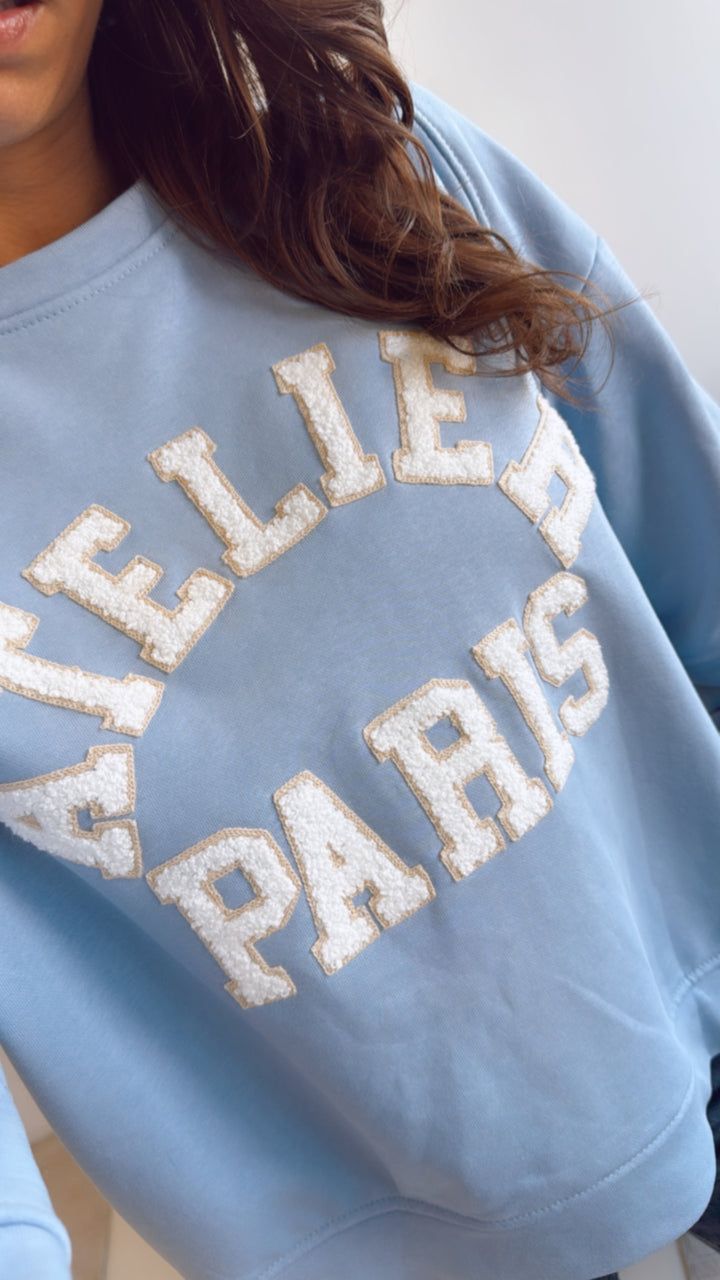 Sweatshirt " Atelier " / helles Taubenblau - wollweiss Art. 9247