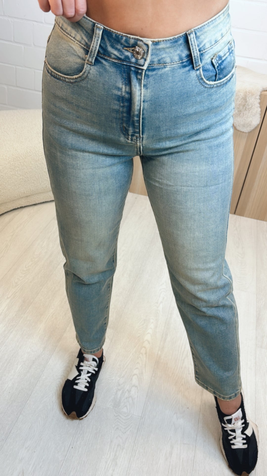 Mom - Jeans Hose  " 77899 " / verwaschener Look Art. 8561