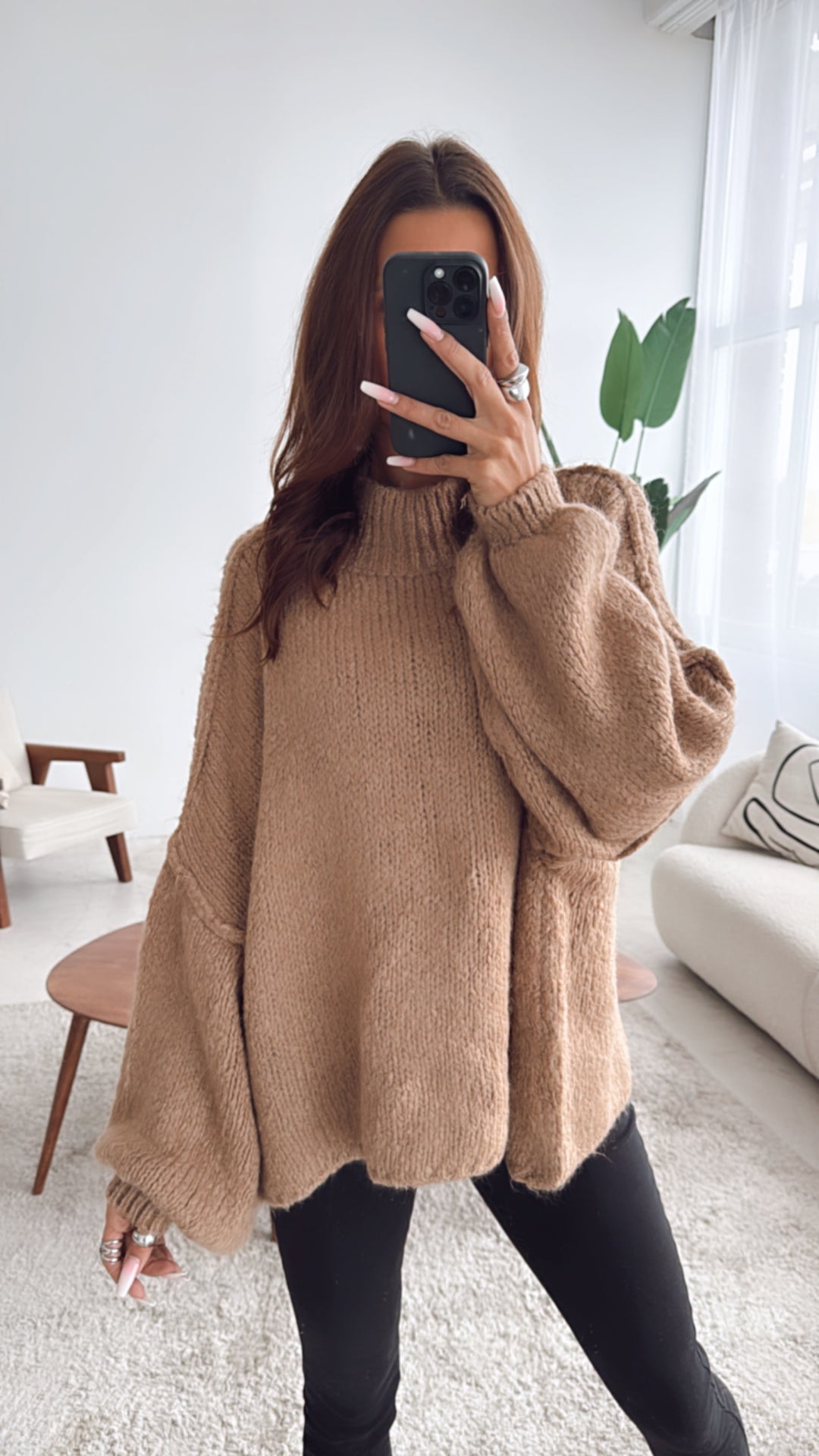 Ultra Oversize Kuschel - Pullover / camel-sand Art. 4055