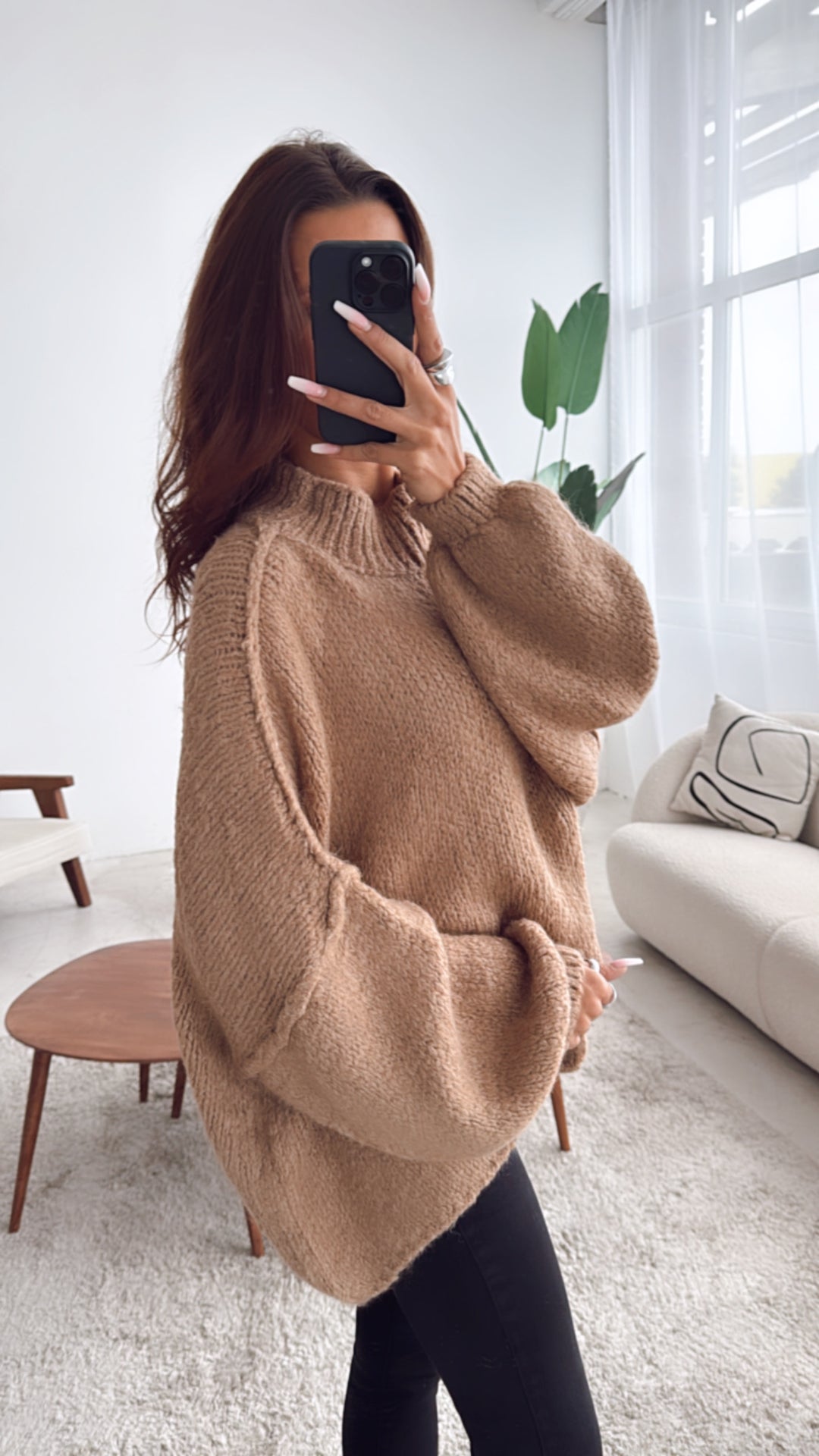 Ultra Oversize Kuschel - Pullover / camel-sand Art. 4055