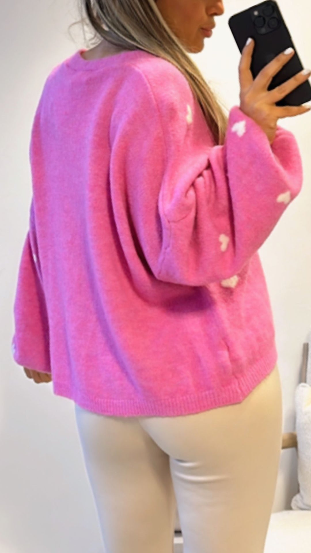 süßer Cardigan mit Herzen / pink Art. 8388