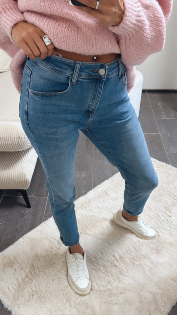 Mom Jeans Hose " L8008 " / blau Art. 8657