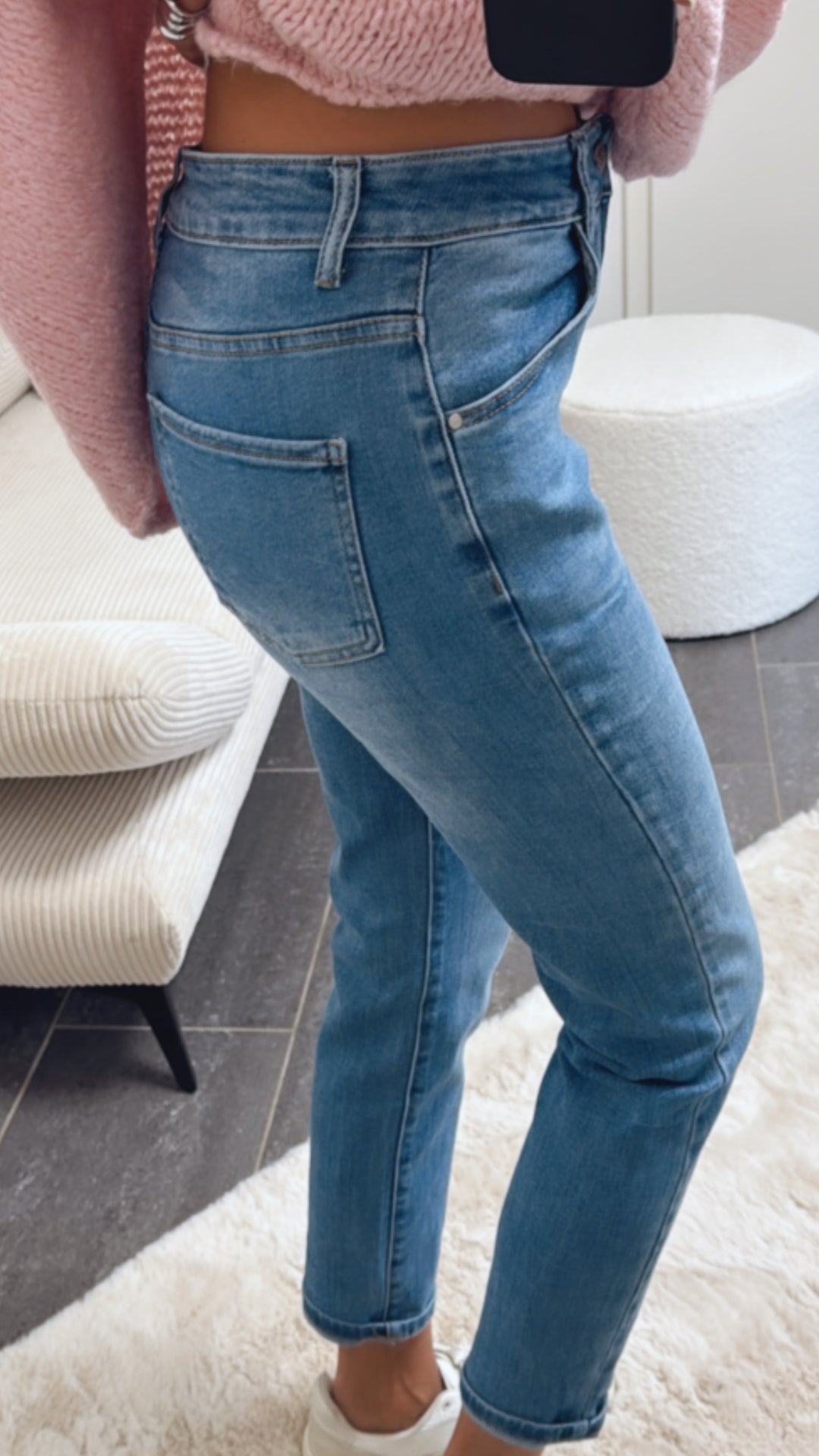 Mom Jeans Hose " L8008 " / blau Art. 8657