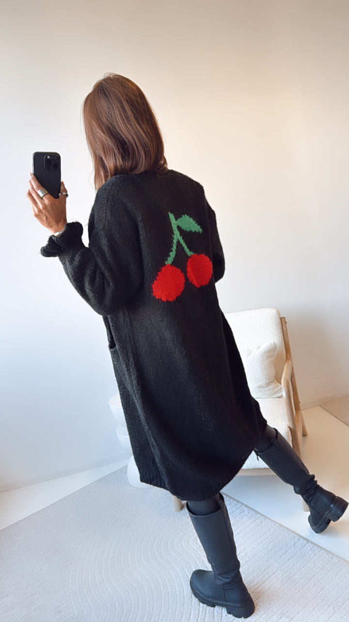 Cardigan " Cherry " / schwarz Art. 8114