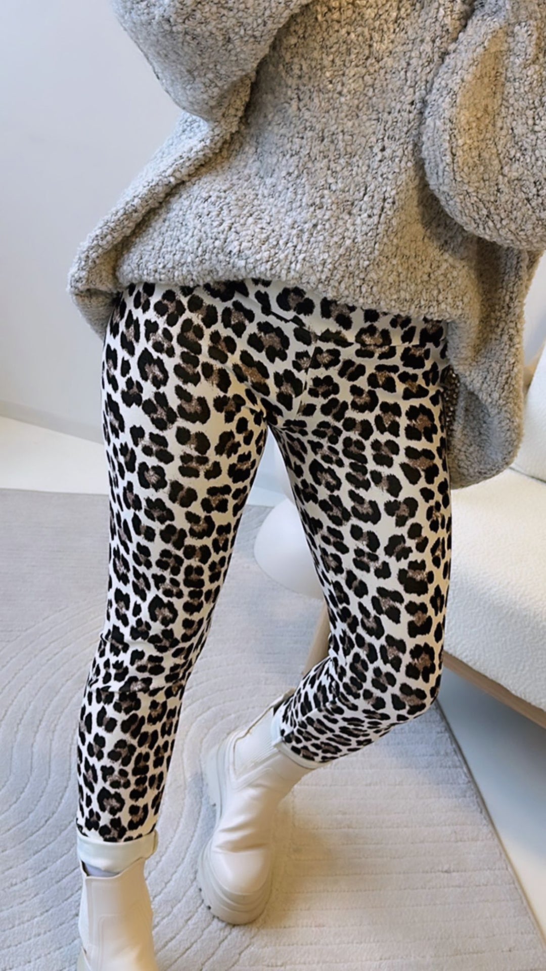 dickere Leo Leggings / wollweiss - braun - schwarz Art. 7579